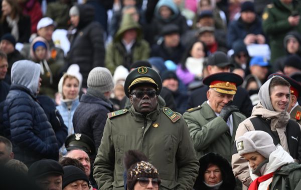 Guests assemble in the stands before the start of the military parade on Moscow's Red Square in celebration of the 79th anniversary of Victory in the Great Patriotic War. - Sputnik International