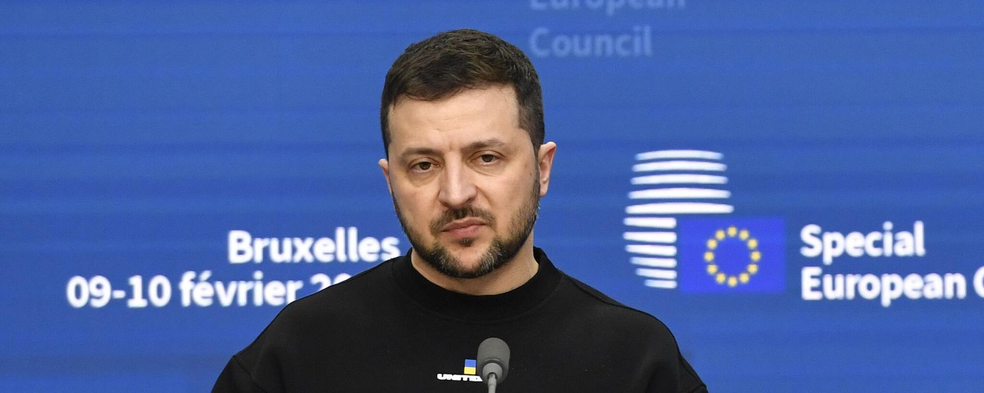 Президент Украины Владимир Зеленский во время пресс-конференции на саммите ЕС в Брюсселе, Бельгия - Sputnik International, 1920, 20.05.2024