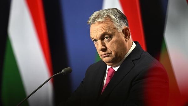 Hungarian Prime Minister Viktor Orban arrives for an annual international press conference in Budapest, Hungary, Thursday, Dec. 21, 2023 - Sputnik International