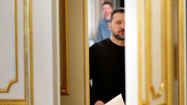 Ukraine's President Volodymyr Zelensky arrives to attend a meeting with US Secretary of State in Kiev on May 14, 2024. - Sputnik International