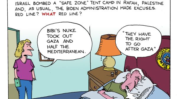 The White House appeared to justify the Israeli strike on displaced Palestinians in Rafah that hit a tent camp and killed at least 45 people, including many women and children.

In a statement on the massacre, a White House National Security spokesperson called it “heartbreaking” but also said Israel had the “right” to go after Hamas and backed Israeli claims that the strike also killed two Hamas fighters. - Sputnik International