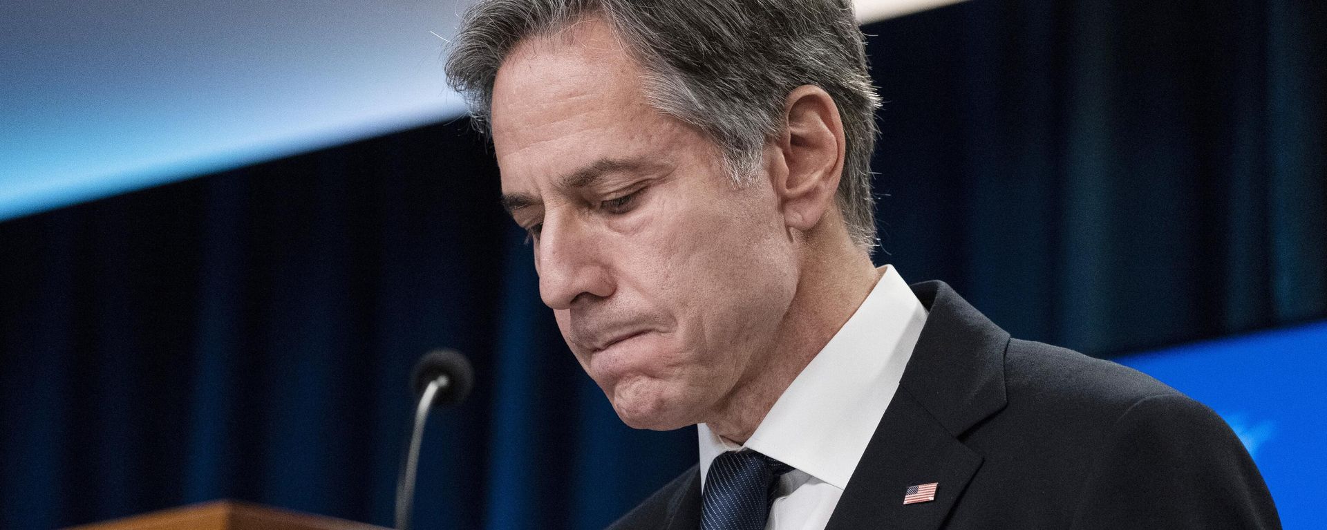 Secretary of State Antony Blinken pauses while speaking about Afghanistan during a media briefing at the State Department, Wednesday, Aug. 25, 2021, in Washington - Sputnik International, 1920, 26.09.2024