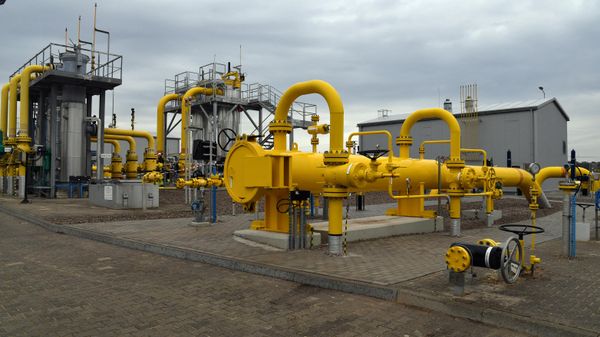 A gas compressor station is pictured on the grounds of the Baltic Pipe gas pipeline prior to it's opening ceremony in Budno near Goleniow, Poland - Sputnik International