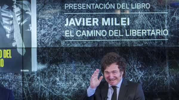 Argentina's President Javier Milei gestures as he presents his book El camino del libertario in Madrid, Spain, Friday, May 17, 2024 - Sputnik International