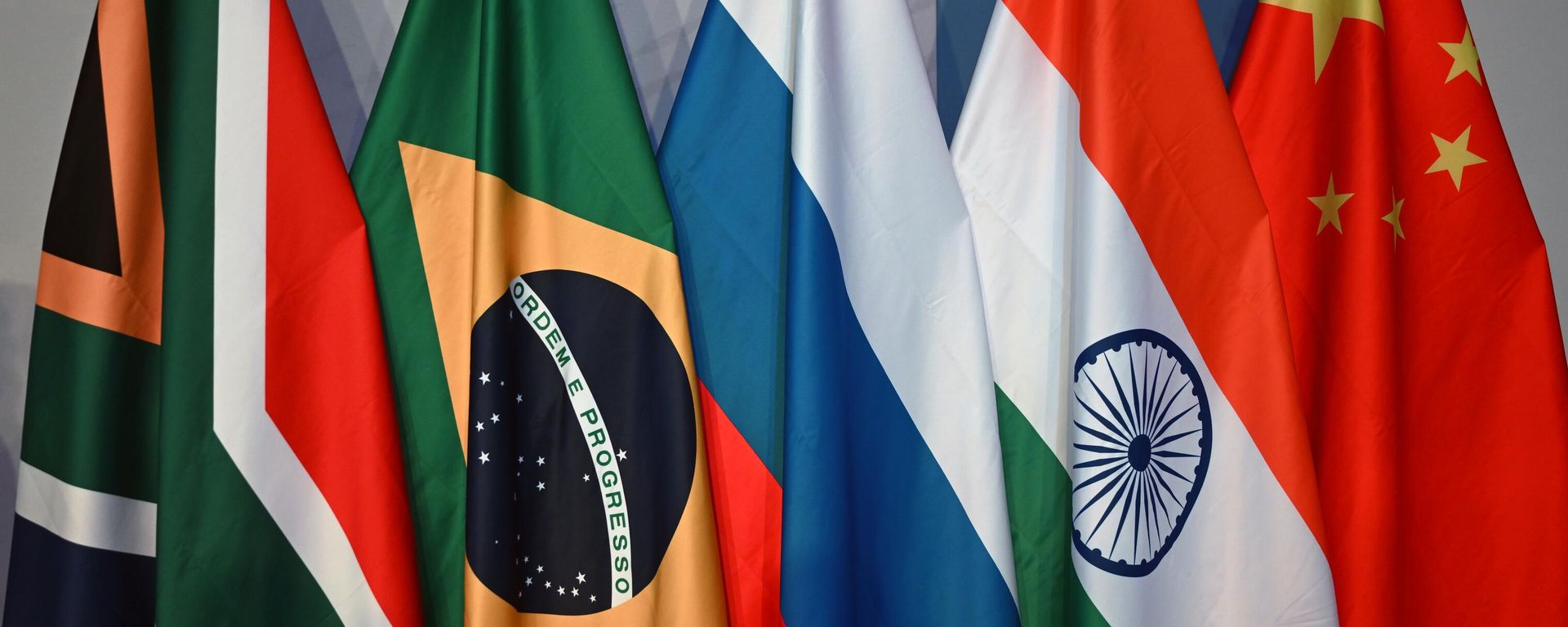 Flags of the BRICS member countries are seen during the 15th BRICS Summit in Johannesburg, South Africa Flags of the BRICS member countries are seen during the 15th BRICS Summit in Johannesburg, South Africa - Sputnik International, 1920, 07.09.2024