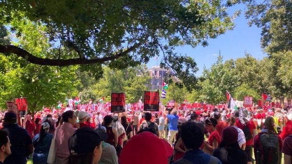 Photo from social networks from the site of the rally against Israel's operation in Gaza and US support for Israel, which takes place near Whit House. - Sputnik International