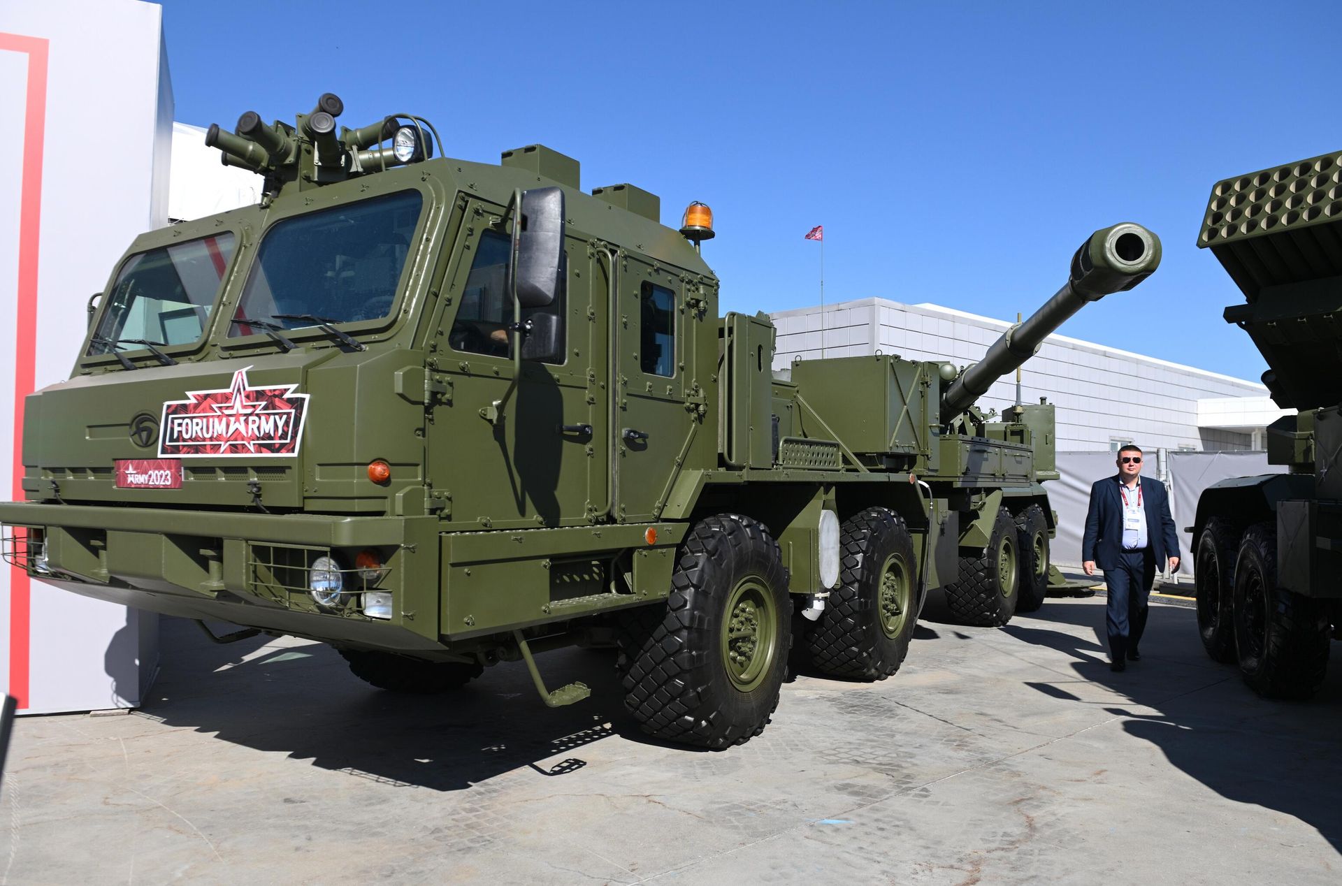 A 2S43 Malva 152 mm self-propelled gun mounted on a BAZ-6610-02 Voshchina chassis is displayed during an exhibition of the Army 2023 International Military Technical Forum. - Sputnik International, 1920, 10.06.2024
