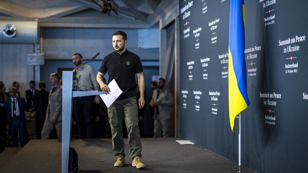 Ukraine's President Volodymyr Zelensky addresses the closing press conference of the Summit on peace in Ukraine, at the Burgenstock resort, near Lucerne, on June 16, 2024.  - Sputnik International