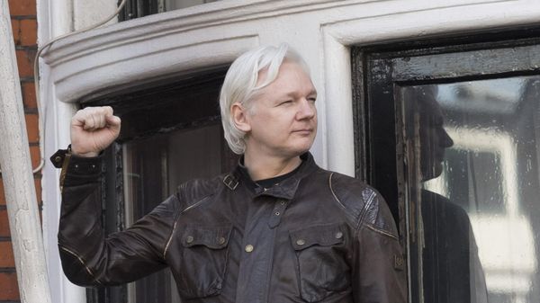 WikiLeaks co-founder Julian Assange stands on the balcony of Ecuador Embassy in London - Sputnik International
