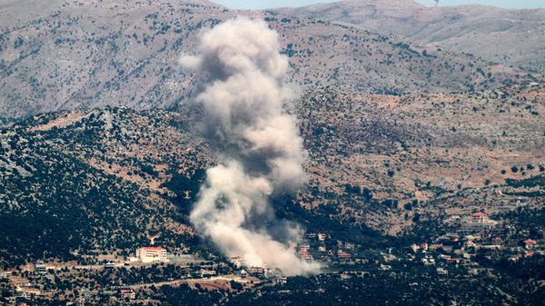 A smoke plume billows during Israeli bombardment on the village of Kfarshuba in south Lebanon near the border with Israel on June 26, 2024 amid ongoing cross-border tensions as fighting continues between Israel and Hamas in the Gaza Strip. - Sputnik International