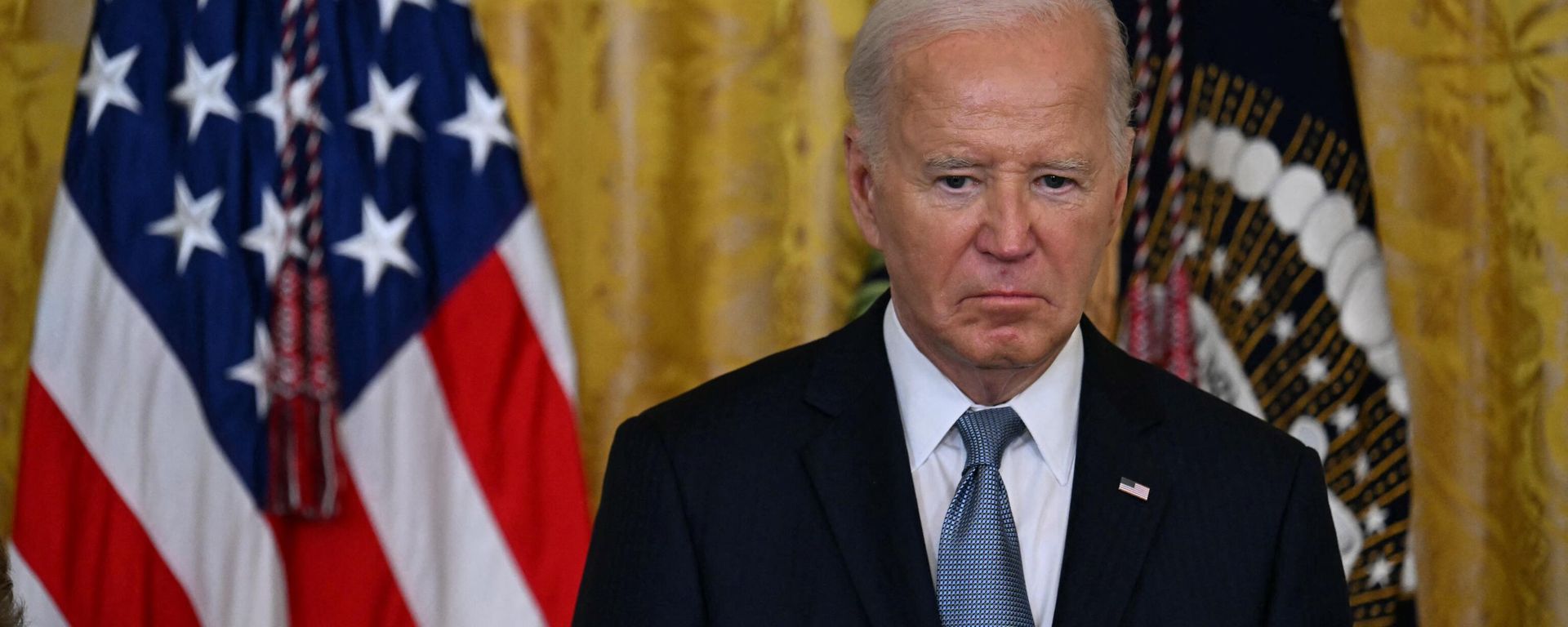 US President Joe Biden looks on during a Medal of Honor ceremony in the East Room of the White House in Washington, DC, on July 3, 2024.  - Sputnik International, 1920, 23.07.2024