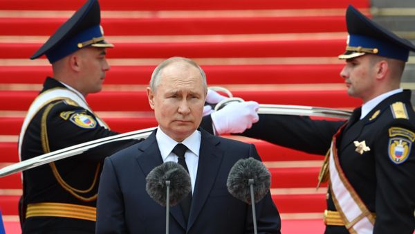 Russian President Vladimir Putin addresses to the units of the Russian Defence Ministry, the Russian National Guard Troops (Rosgvardiya), the Russian Ministry of Internal Affairs (MVD), the Russian Federal Security Service (FSB) and the Russian Federal Protective Service (FSO) - Sputnik International