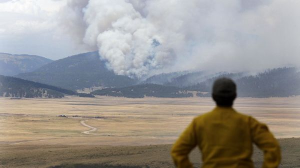A television producer watches smoke from the Las Conchas fire near Los Alamos, - Sputnik International