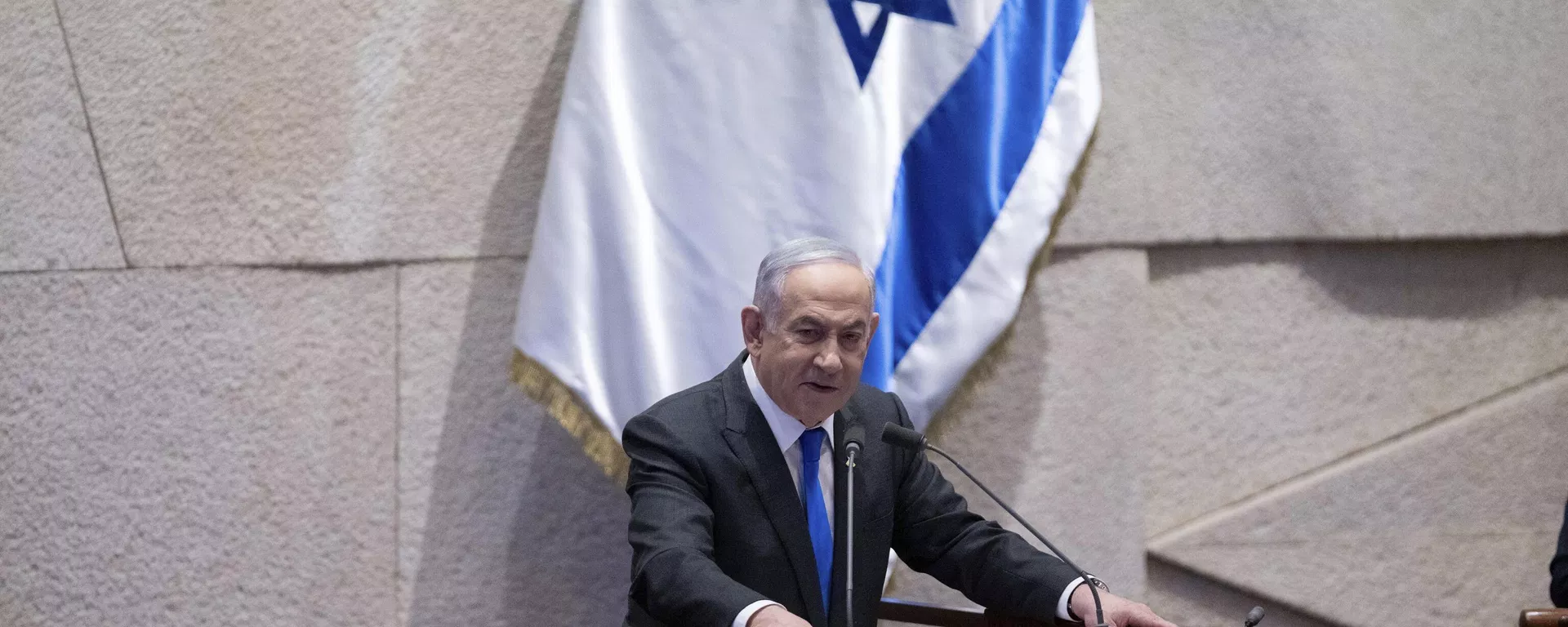 Israel's Prime Minister Benjamin Netanyahu addresses lawmakers in the Knesset, Israel's parliament - Sputnik International, 1920, 25.10.2026