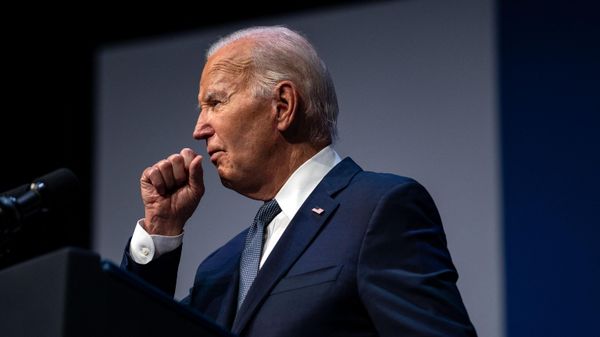 This photo taken on July 16, 2024 shows US President Joe Biden clearing his throat as he speaks on economics during the Vote To Live Properity Summit at the College of Southern Nevada in Las Vegas, Nevad - Sputnik International