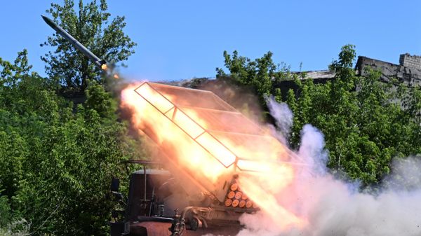 Work of the Russian forces' Grad multiple launch rocket system in the special military operation zone. File photo - Sputnik International