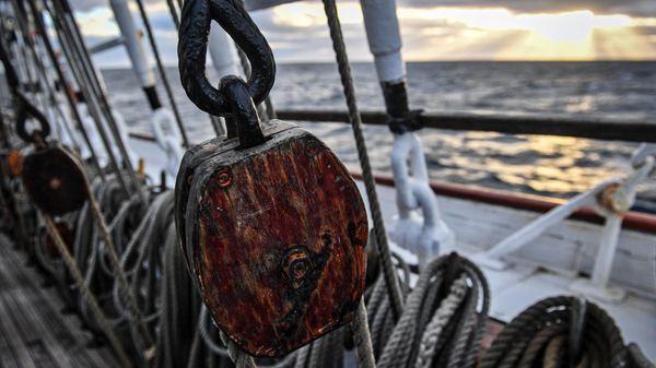The Sedov sailboat sails in the waters of the Kara Sea, Russia. Training sailing ship Sedov makes the transition via the Northern sea route from Vladivostok to Kaliningrad.  - Sputnik International