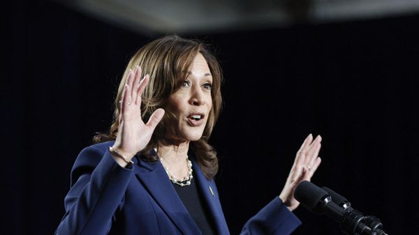 US Vice President and Democratic Presidential candidate Kamala Harris speaks at West Allis Central High School during her first campaign rally in Milwaukee, Wisconsin, on July 23, 2024. - Sputnik International