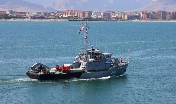 Project 1258 raid minesweeper "Korund" RT-71 of the Caspian flotilla during the drills. - Sputnik International