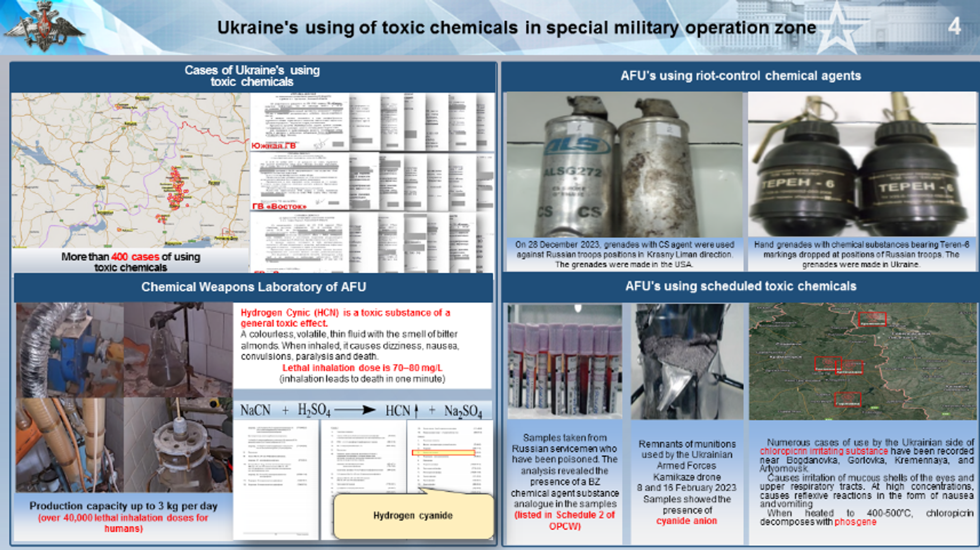 Screenshot of evidence released at a briefing by the Ministry of Defence of the Russian Federation on August 27, 2024, showing Ukraine's use of toxic chemicals in special military operation zone. Screenshot of evidence released at a briefing by the Ministry of Defence of the Russian Federation on August 27, 2024, showing Ukraine's use of toxic chemicals in special military operation zone. - Sputnik International, 1920, 27.08.2024