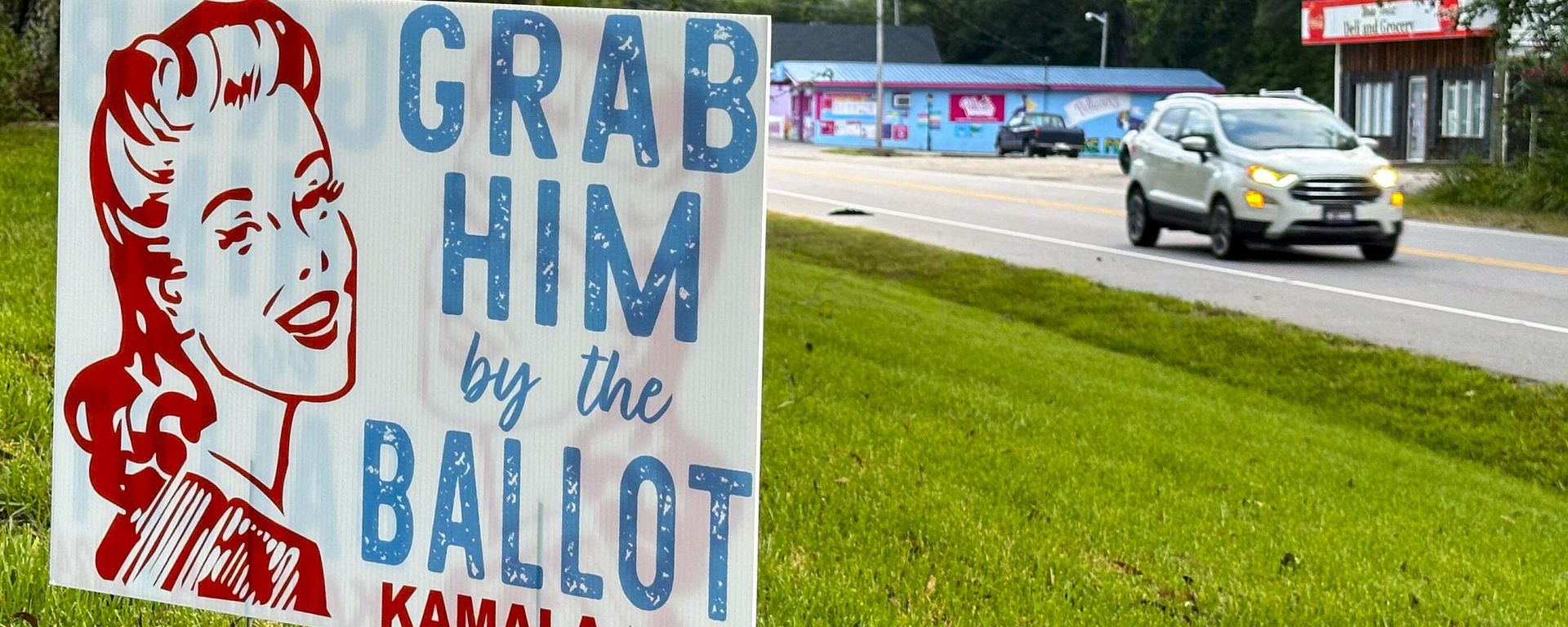A political sign alluding to a salacious comment by former President Donald Trump sits on a lawn at the edge of a historic mill village in Wake Forest, N.C., on Saturday, Aug. 31, 2024. A political sign alluding to a salacious comment by former President Donald Trump sits on a lawn at the edge of a historic mill village in Wake Forest, N.C., on Saturday, Aug. 31, 2024. - Sputnik International, 1920, 05.10.2024