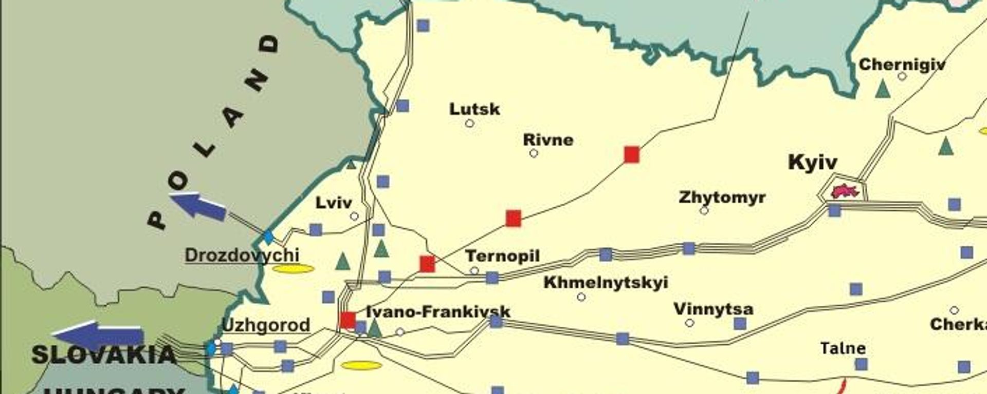 Close-up of map of Ukraine's gas transit infrastructure. Close-up of map of Ukraine's gas transit infrastructure. - Sputnik International, 1920, 08.10.2024