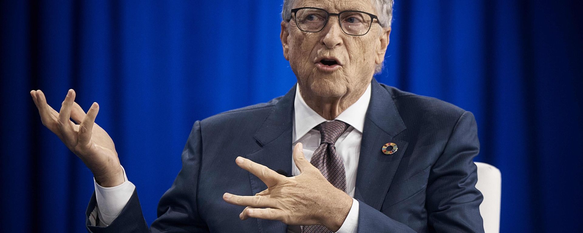 Former CEO and co-founder of Microsoft Bill Gates speaks during the Clinton Global Initiative on Tuesday, Sept. 24, 2024, in New York. Former CEO and co-founder of Microsoft Bill Gates speaks during the Clinton Global Initiative on Tuesday, Sept. 24, 2024, in New York. - Sputnik International, 1920, 23.10.2024