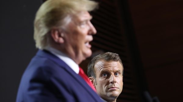 President Donald Trump and French President Emmanuel Macron participate in a joint press conference at the G-7 summit in Biarritz, France, Monday, Aug. 26, 2019.  - Sputnik International