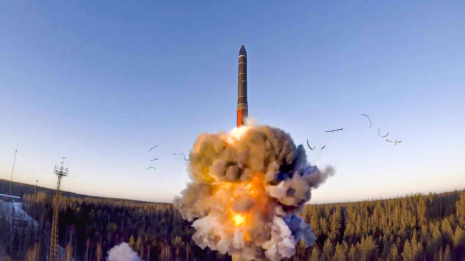 In this file photo taken from a video distributed by Russian Defense Ministry Press Service, on Wednesday, Dec. 9, 2020, a rocket launches from missile system as part of a ground-based intercontinental ballistic missile test launched from the Plesetsk facility in northwestern Russia In this file photo taken from a video distributed by Russian Defense Ministry Press Service, on Wednesday, Dec. 9, 2020, a rocket launches from missile system as part of a ground-based intercontinental ballistic missile test launched from the Plesetsk facility in northwestern Russia - Sputnik International, 1920, 07.01.2025