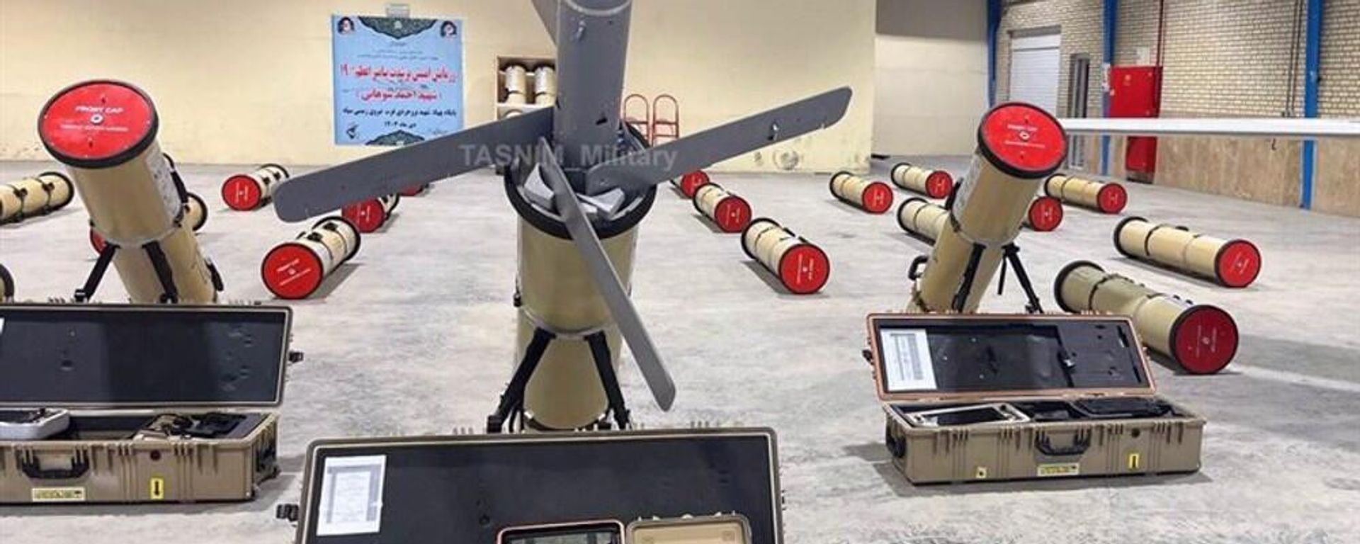 Promotional image of Iran's new Rezvan kamikaze strike drone, courtesy of Tasnim Military. Promotional image of Iran's new Rezvan kamikaze strike drone, courtesy of Tasnim Military. - Sputnik International, 1920, 09.01.2025