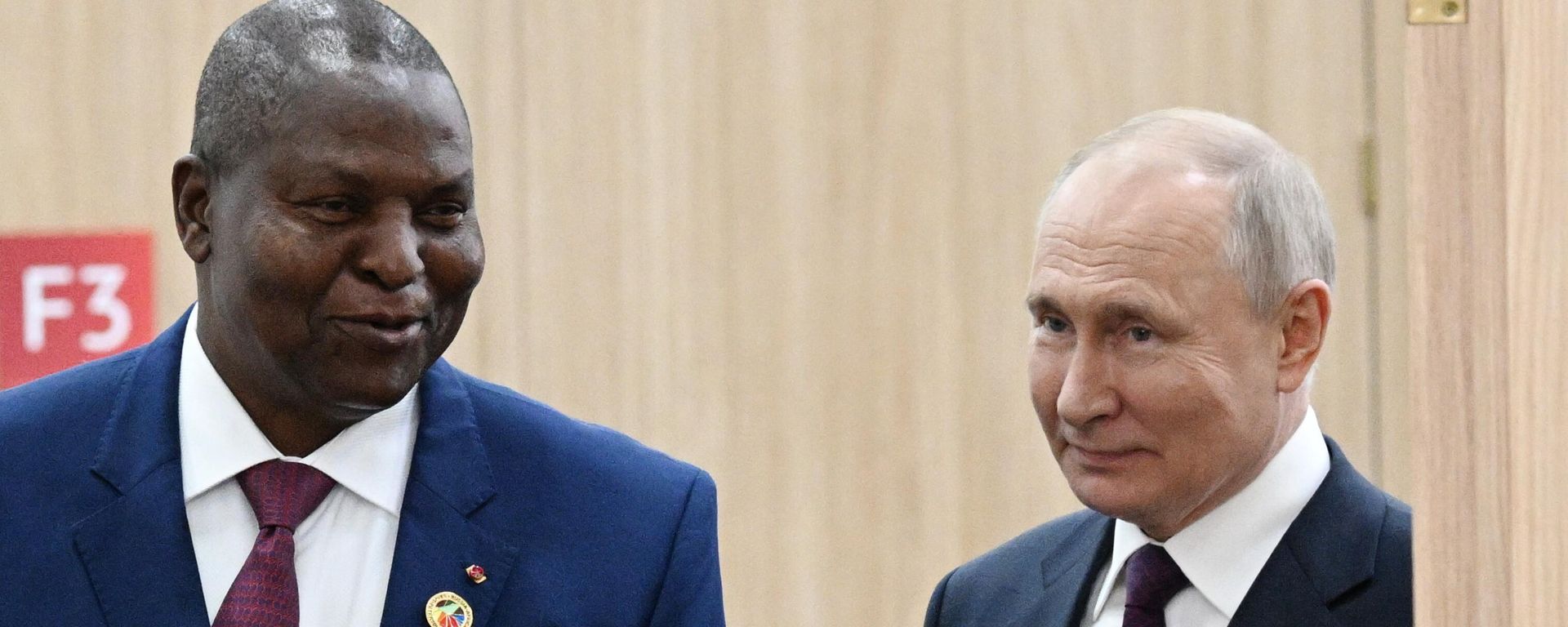 Russian President Vladimir Putin and Central African Republic (CAR) President Faustin Archange Touadera Russian President Vladimir Putin and Central African Republic (CAR) President Faustin Archange Touadera - Sputnik International, 1920, 01.12.2025