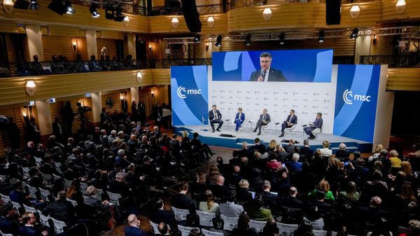 Andrej Plenkovic, Prime Minister, Republic of Croatia, Kristr˙n Mjoll Frostadottir, Prime Minister of Iceland, Alexander Stubb, President of Finland and Edgars Rinkevics, President of Latvia, from left, speak as part of a panel discussion during the Munich Security Conference at the Bayerischer Hof Hotel in Munich, Germany, Sunday, Feb. 16, 2025. Andrej Plenkovic, Prime Minister, Republic of Croatia, Kristr˙n Mjoll Frostadottir, Prime Minister of Iceland, Alexander Stubb, President of Finland and Edgars Rinkevics, President of Latvia, from left, speak as part of a panel discussion during the Munich Security Conference at the Bayerischer Hof Hotel in Munich, Germany, Sunday, Feb. 16, 2025. - Sputnik International