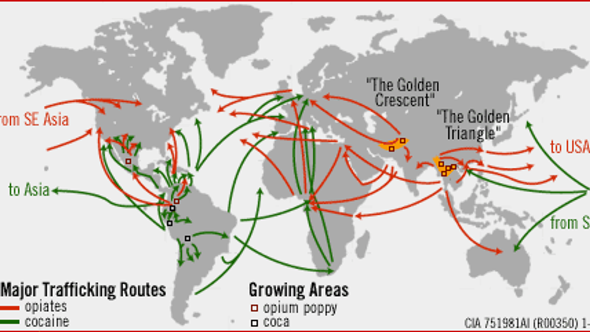 CIA Map of International illegal drug connections. CIA Map of International illegal drug connections. - Sputnik International, 1920, 21.02.2025