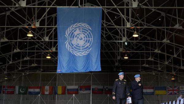 Military Police officers serving with the United Nations peacekeeping force (UNFICYP) in ethnically-divided Cyprus walk during a parade, March 4, 2024.  - Sputnik International