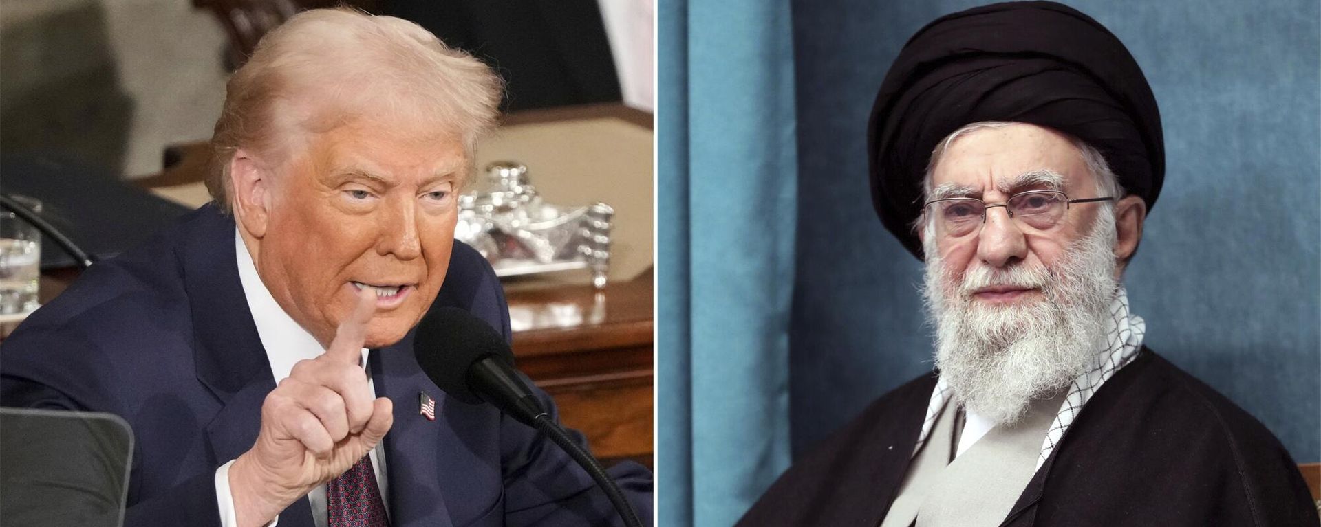 This combo of pictures show President Donald Trump, left, addressing a joint session of Congress at the Capitol in Washington, March 4, 2025 - Sputnik International, 1920, 26.02.2026