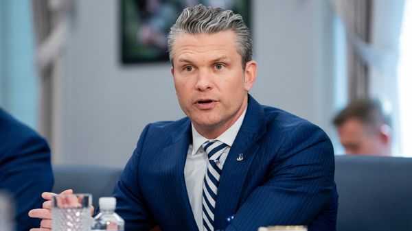 Defense Secretary Pete Hegseth speaks during a meeting with El Salvador's Minister of National Defense Rene Merino Monroy at the Pentagon, Wednesday, April 16, 2025, in Washington - Sputnik International