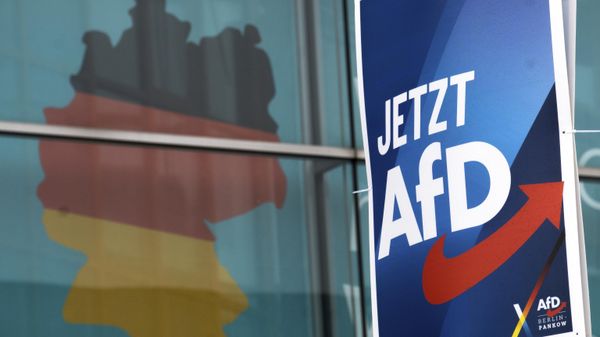 FILE —An election poster of the German right-wing Alternative for Germany party (AfD), right, is attached to a lamppost in front of a giant election poster showing a map of Germany, at the headquarters of the German Christian Democratic Union (CDU) in Berlin, Germany, Jan. 29, 2025. Slogan reads: 'Now AfD'.  - Sputnik International