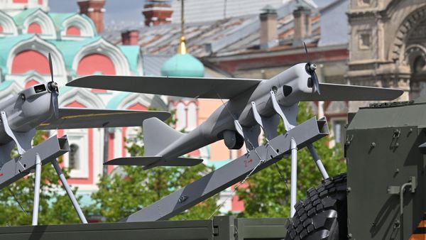 Orlan UAV in a KamAZ truck on Red Square in Moscow during the military parade dedicated to the 80th anniversary of the Victory in World War II - Sputnik International