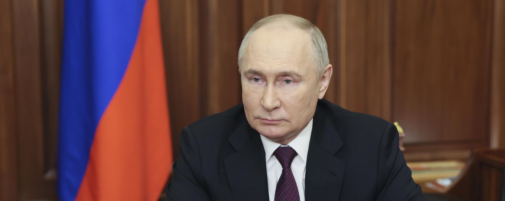 Russian President Vladimir Putin addresses voters in the 2024 presidential election at the Kremlin, in Moscow, Russia, Thursday, March 21, 2024 - Sputnik International, 1920, 25.05.2025