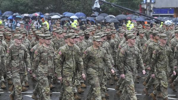 US Army soldiers take part in a parade during the 75th South Korea Armed Forces Day ceremony in Seoul, South Korea, Tuesday, Sept. 26, 2023 - Sputnik International