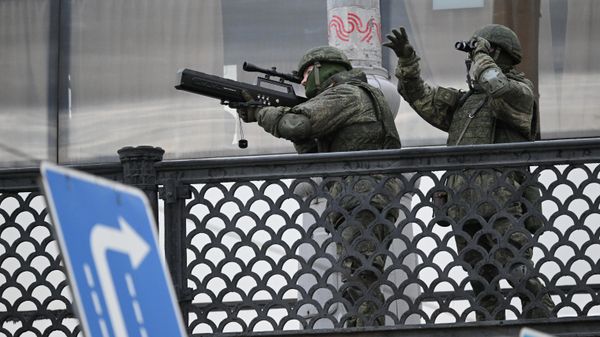 Russian anti-drone troops deployed during the repetition of the Victory Day parade in Moscow, April 29, 2025. - Sputnik International