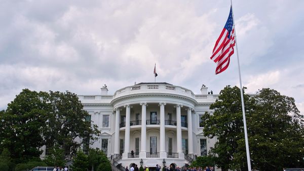 A flag pole stands on the South Lawn of the White House, Wednesday, June 18, 2025, in Washington.  - Sputnik International