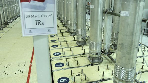 This photo released Nov. 5, 2019, by the Atomic Energy Organization of Iran shows centrifuge machines in Natanz uranium enrichment facility near Natanz, Iran.  - Sputnik International