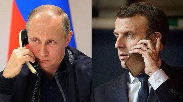 Vladimir Putin and Emmanuel Macron hold a phone call - Sputnik International