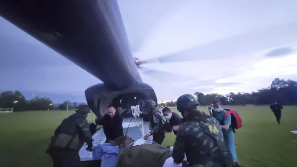 This photo released by the Royal Thai Army, shows an injured Thai soldier who stepped on a land mine being airlifted to a hospital in Ubon Ratchathani province, Thailand, Wednesday, July 23, 2025.  - Sputnik International