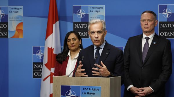 Canada's Prime Minister Mark Carney speaks during a media conference at the NATO summit in The Hague, Netherlands, Wednesday, June 25, 2025 - Sputnik International