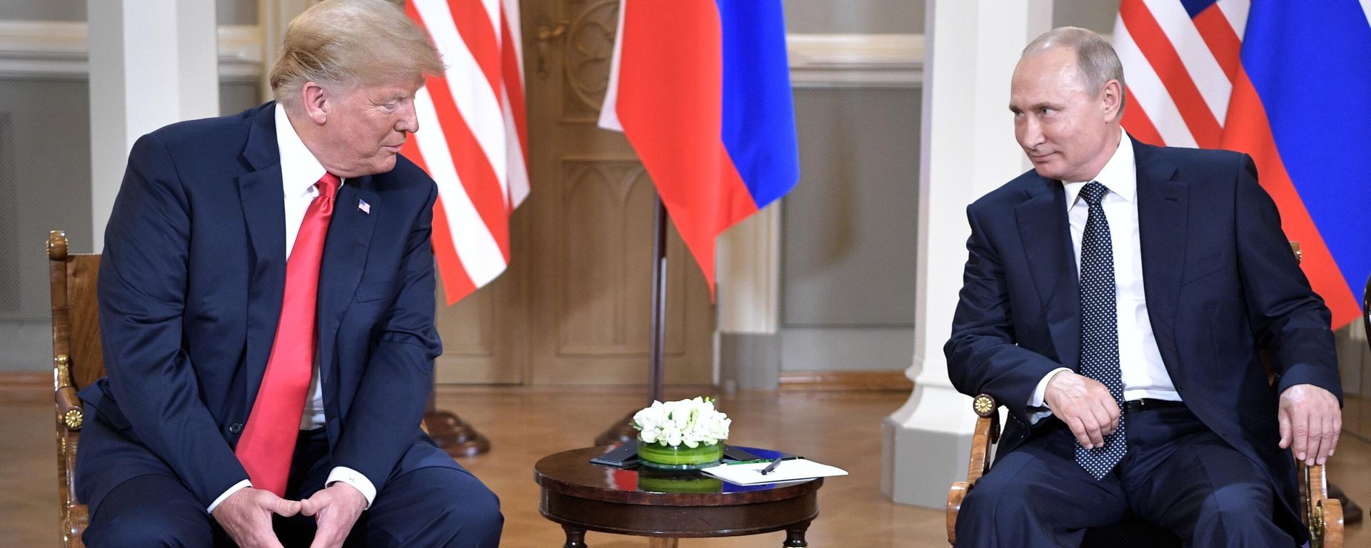Meeting of Russian President Vladimir Putin and US President Donald Trump in Helsinki Meeting of Russian President Vladimir Putin and US President Donald Trump in Helsinki - Sputnik International, 1920, 12.08.2025