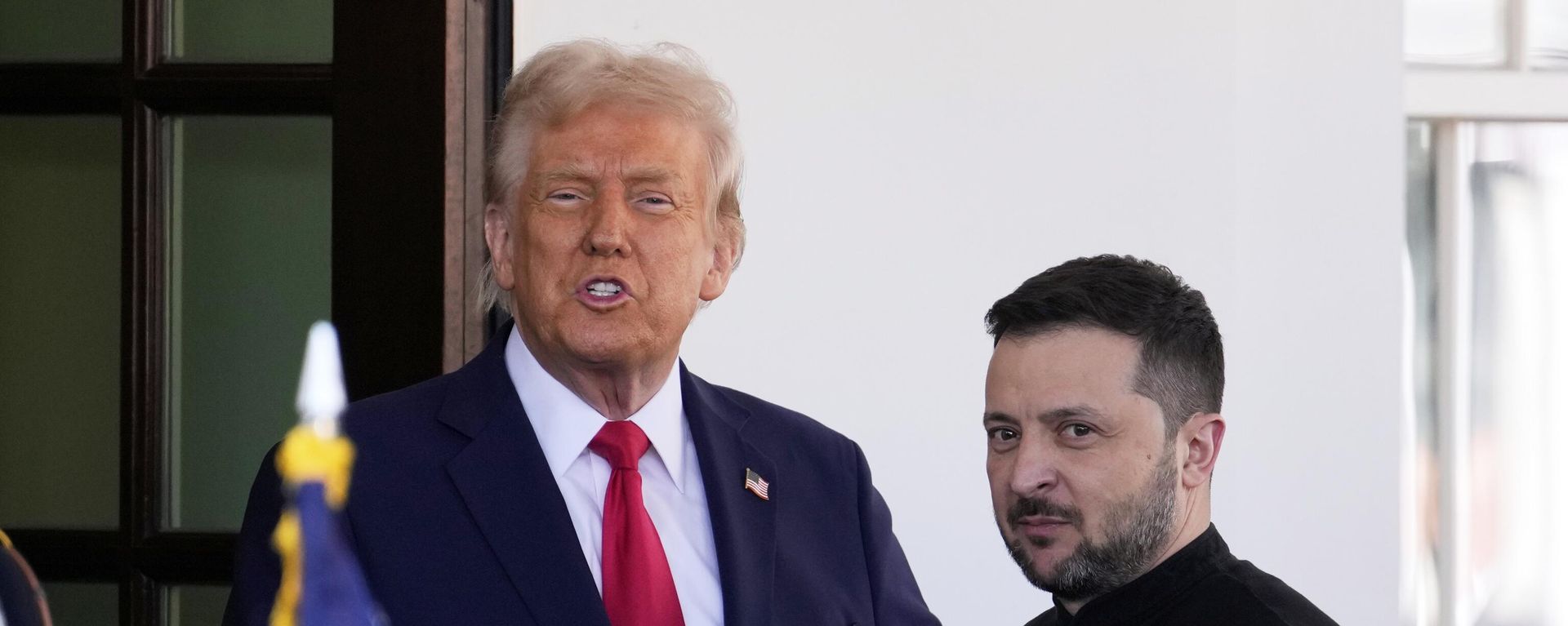 President Donald Trump welcomes Volodymyr Zelensky at the White House in Washington, Feb. 28, 2025. President Donald Trump welcomes Volodymyr Zelensky at the White House in Washington, Feb. 28, 2025. - Sputnik International, 1920, 17.08.2025