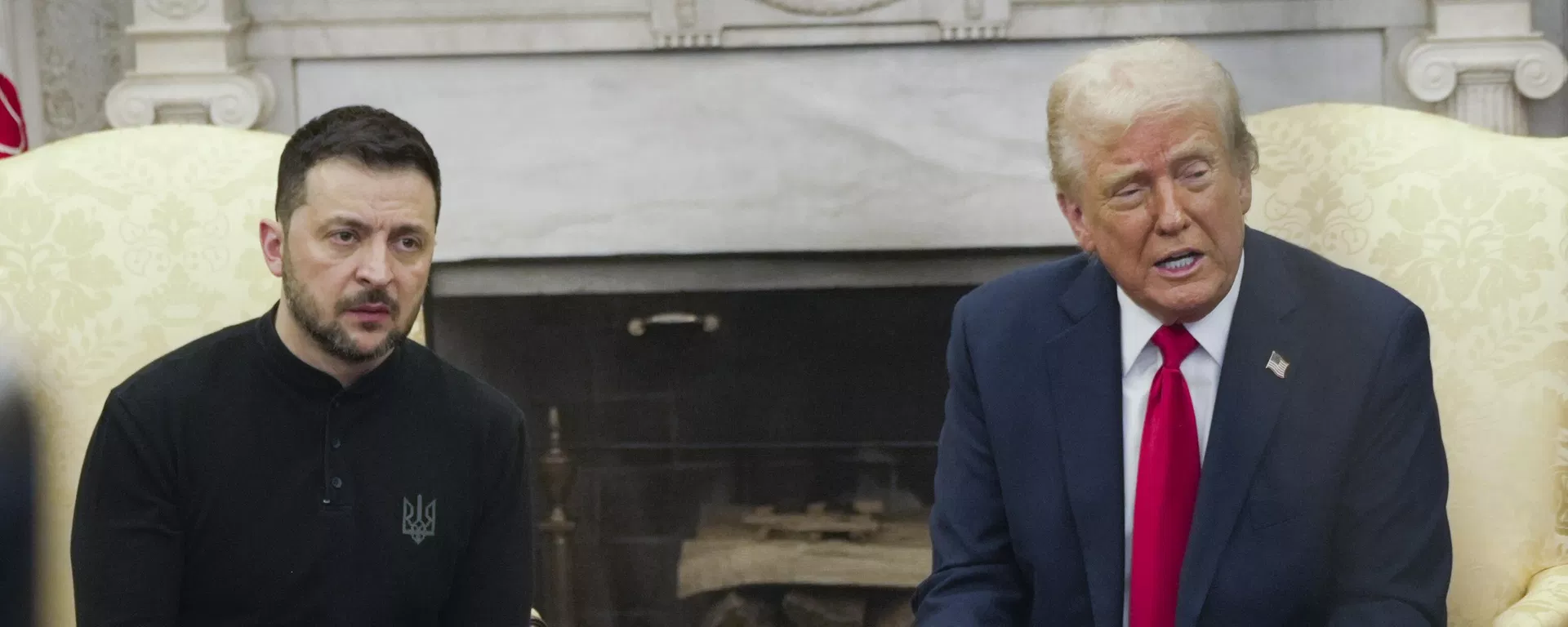 President Donald Trump, right, meets with Volodymyr Zelensky in the Oval Office at the White House, Friday, Feb. 28, 2025, in Washington. - Sputnik International, 1920, 10.10.2026