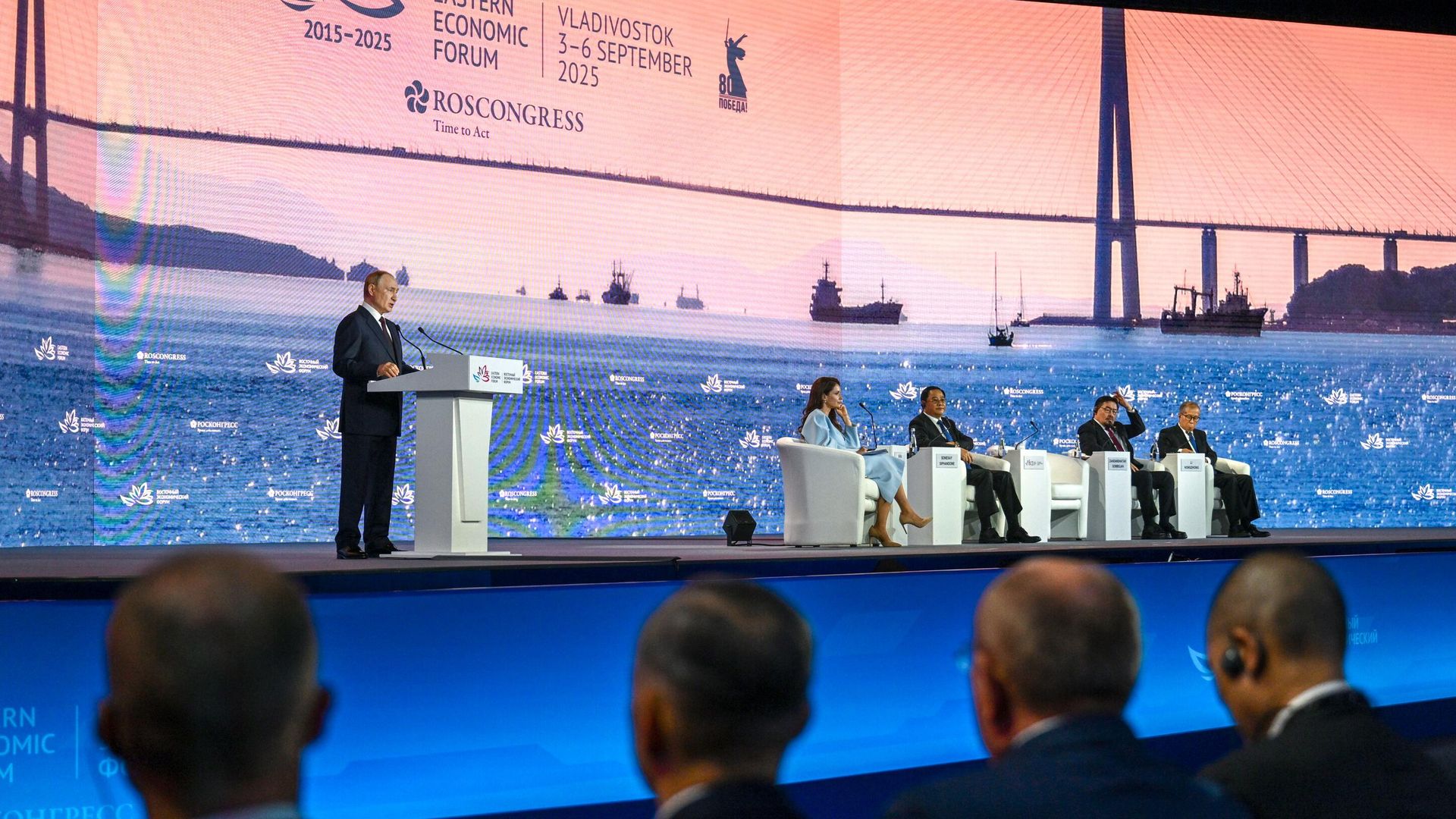 Russian President Vladimir Putin speaks during a plenary session of the 2025 Eastern Economic Forum (EEF) at the Far Eastern Federal University on Russky Island in Vladivostok, Russia. Russian President Vladimir Putin speaks during a plenary session of the 2025 Eastern Economic Forum (EEF) at the Far Eastern Federal University on Russky Island in Vladivostok, Russia. - Sputnik International, 1920, 05.09.2025